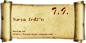 Turza Irén névjegykártya